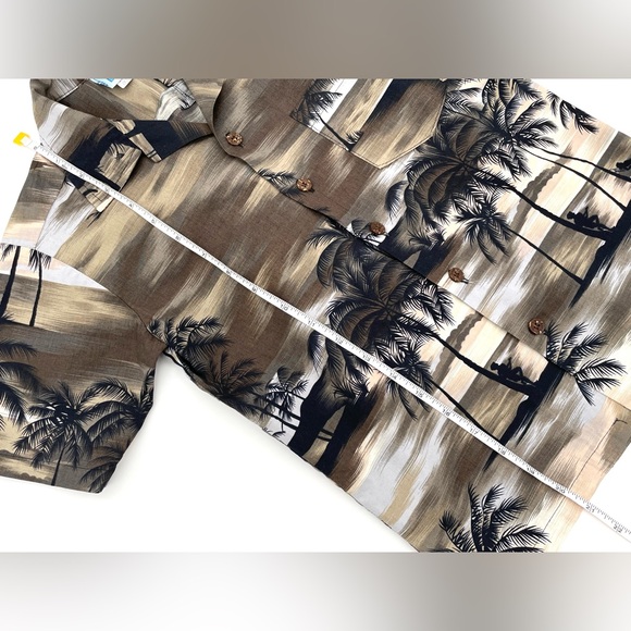 EUC RJC Kalaheo Hawaiian Aloha Tropical Beach Short Sleeve Shirt in Brown 8 - Picture 2 of 8